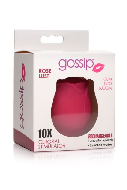 Gossip Rose 10x Silicone Clitoral Suction Stimulator Burgundy