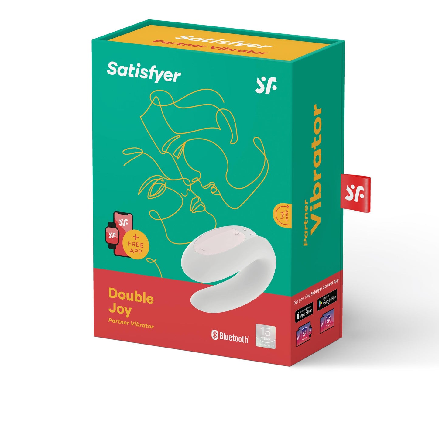 Satisfyer Double Joy White Vibrator W/ App