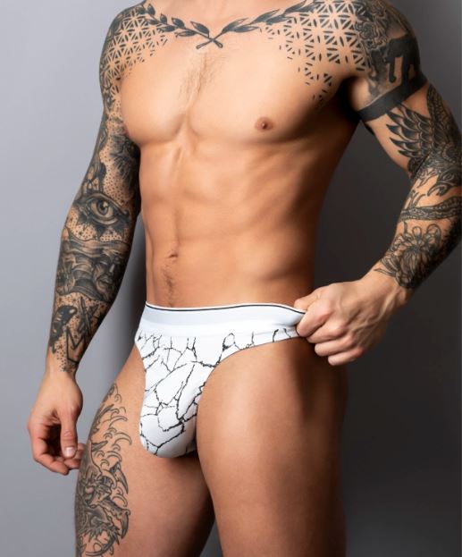 Soo Cumfy Thong Black/white L/xl