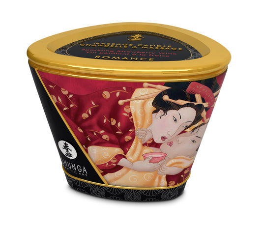 Shunga Massage Candle Romance/ Sparkling Strawberry Wine 5.7 Oz