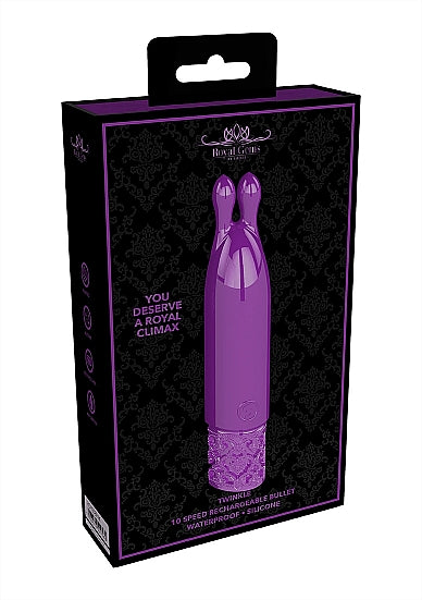 Royal Gems Twinkle Silicone Bullet Rechargeable Purple