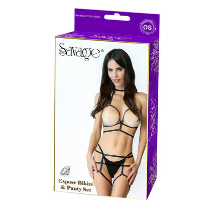 Expose Bikini & Panty Set Black