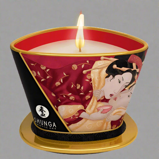 Shunga Massage Candle Romance/ Sparkling Strawberry Wine 5.7 Oz