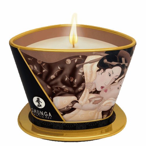 Shunga Massage Candle Excitation/ Intoxicating Chocolate 5.7 Oz