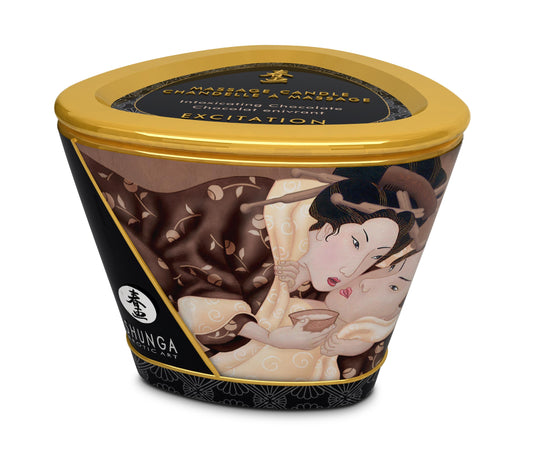 Shunga Massage Candle Excitation/ Intoxicating Chocolate 5.7 Oz